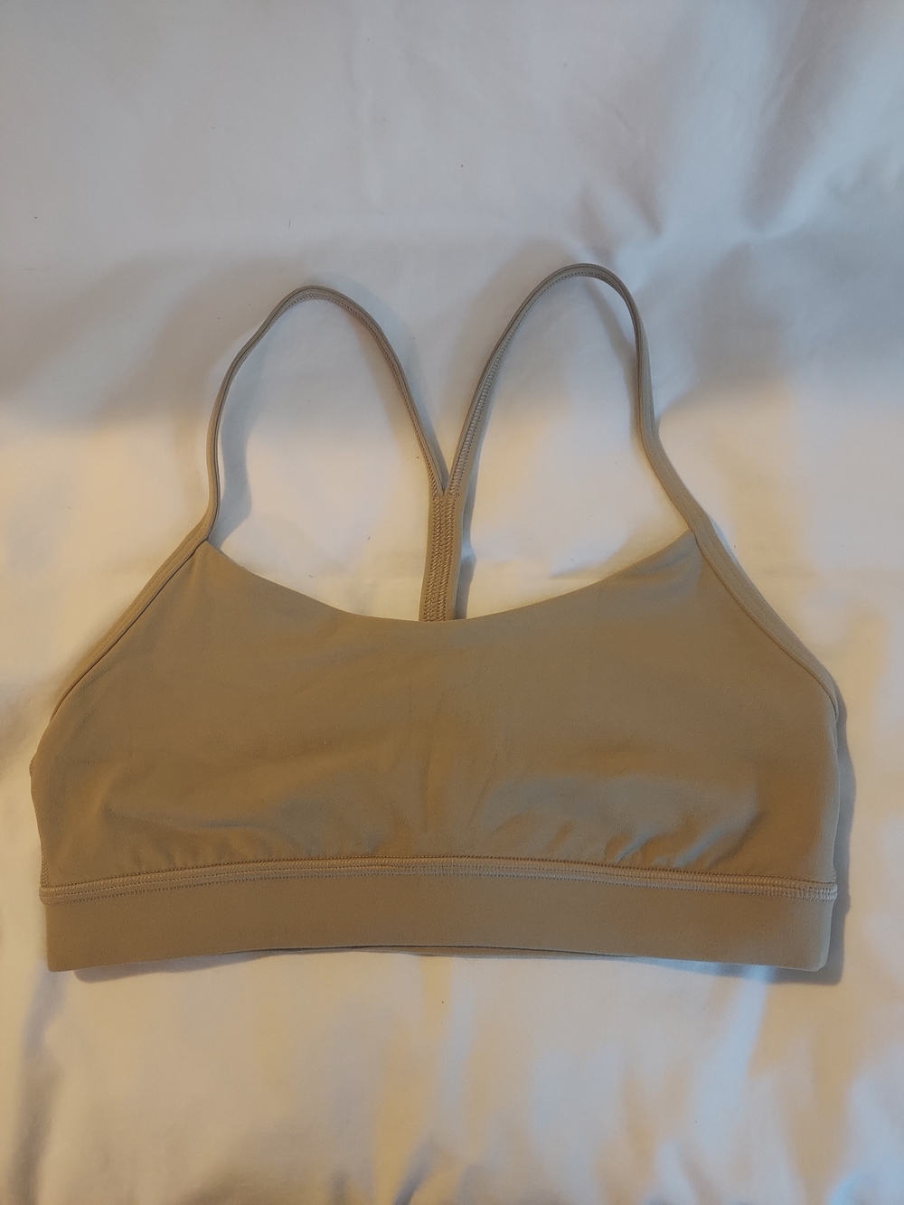 Lululemon Flow Y Bra Nulu Light Support A-C Cup Tan Beige Size 6